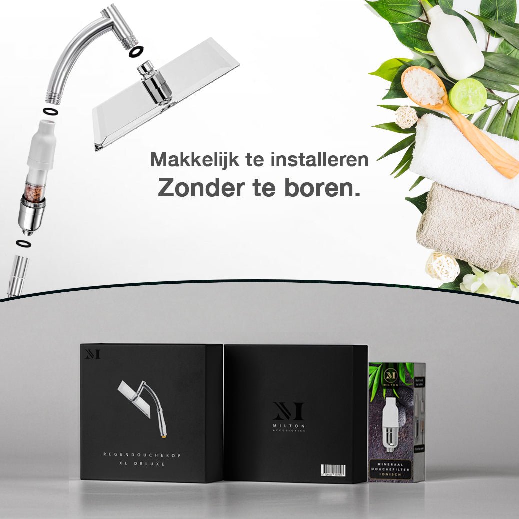 Regendouchekop XL Deluxe Met Mineraalfilter - Milton Accessories