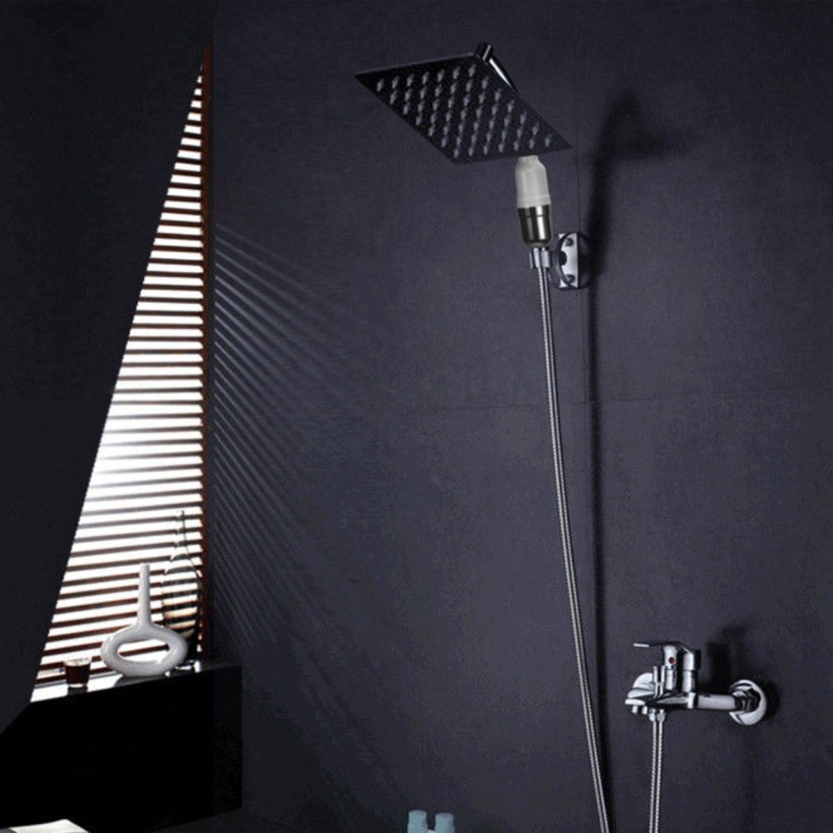 Regendouchekop XL Deluxe Met Mineraalfilter Zwart - Milton Accessories