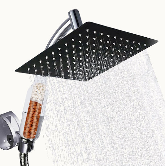 Regendouchekop XL Deluxe Met Mineraalfilter Zwart - Milton Accessories