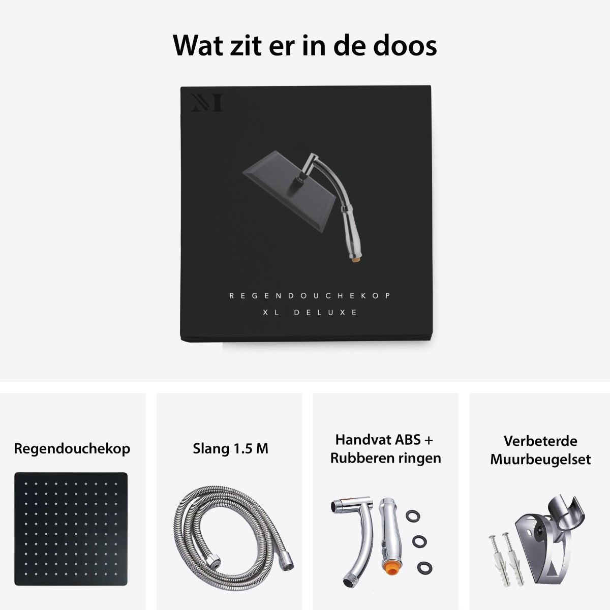 Regendouchekop XL Deluxe Zwart - Milton Accessories